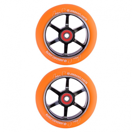 Grit Jordan Clark Signature Wheels (PAIR) - 110 mm- Orange on Black