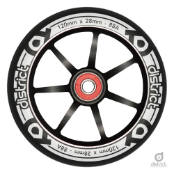 District Scooters 120mm LP 28mm Wide Alloy Core Wheel - Black / Black